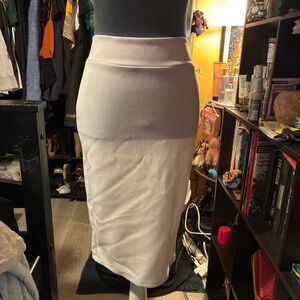 By Johnny White High-Waist Pencil Skirt